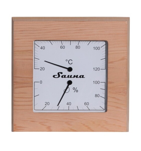 Teploměr s vlhkoměrem Sentiotec - čtverec, cedr