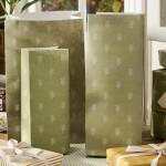 Ib Laursen Papírový sáček Green Leaf Pattern 22,5 cm, zelená barva, papír