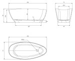 OMNIRES - BARCELONA M+ Volně stojící vana, 156 x 71 cm, bílá lesk BARCELONA156BP