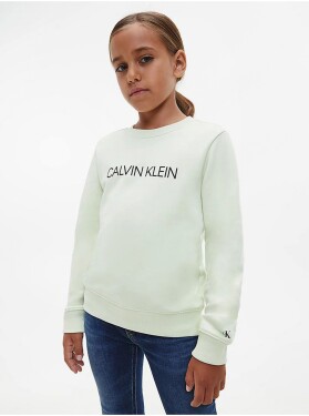 Světle zelená holčičí mikina Calvin Klein Jeans Holky
