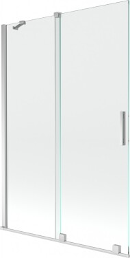 MEXEN/S - Velar Dvoukřídlá posuvná vanová zástěna 120 x 150 cm, transparent, chrom 896-120-000-01-01