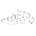 Dřevěná postel Talke 160x200, 2 noční stolky,bez roštu a matrace