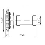 Hugo Lahme sací těleso pro atrakce z červeného bronzu, s nerezovým (V4A) sacím sítem, DN=65 mm, připojení G2½ 200, průměr síta 200 mm