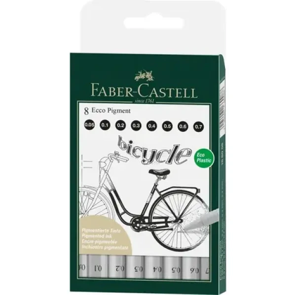 FABER-CASTELL Ecco Pigment Popisovač - 8 ks (166008)