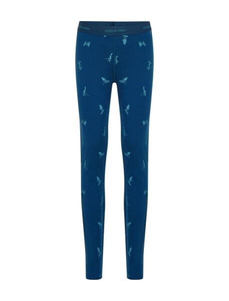 Dětské merino spodky ICEBREAKER Kids 200 Oasis Leggings Snow Day, Atlantis/Topaz/Aop velikost: 3