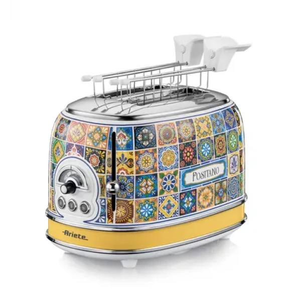 Ariete Positano modrá, žlutá / Toustovač / 2 topinky / 810 W / displej (00C01550PAR0)
