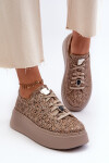 Kožené sportovní boty na platformě Maciejka 06191-10 Bežové 39