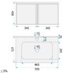 REA - Sada koupelnového nábytku s umyvadlem Gama T25023 KJM 70CM REA-M0208