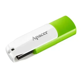 Apacer AH335 64GB bílo-zelená / Flash Disk / USB 2.0 / s otočnou krytkou (AP64GAH335G-1)