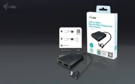 I-tec adaptér USB-A a USB-C Dual 4K DP černá / Redukce / 2x DisplayPort / 4K 60Hz / 0,27 m (CADUAL4KDP)