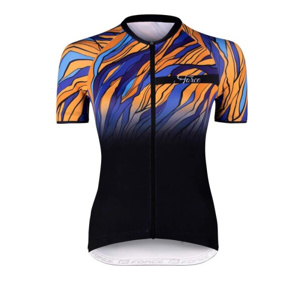 Dres FORCE LIFE UNI, krátký rukáv, černo-modro-oranžový (Barva černo-modro-oranžová, velikost M)