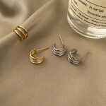 Ocelové náušnice Sylva Gold - chirurgická ocel, Zlatá