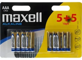 Maxell / Baterie / Alkalické / AAA (LR03) / 1,5 V / 10 ks