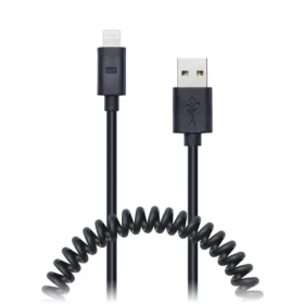 CONNECT IT Wirez Apple Lightning - USB spirálový flexibilní kabel 1.2 m černá (CI-682)