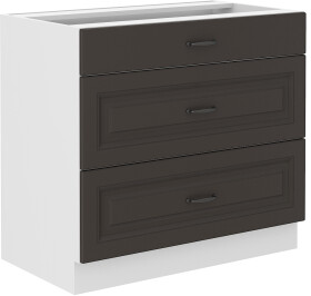 Spodní skříňka Stilo 80 D 3S BB - Premium Box Barva korpusu: Bílá, Barva dvířek: Grafit