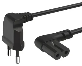 Hama napájecí kabel C7 černá / Napájecí kabel / oboustranně zahnutý 90° / 5 m