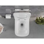 MEXEN/S - Vivo Závěsná WC mísa Rimless Tornado včetně sedátka s slow slim, duroplast, bílá lesk 30610200T