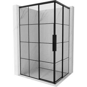 MEXEN/S - Rox Duo sprchový kout posuvný 85 x 80, černá kratka, černá 8C2D-085-080-70-77