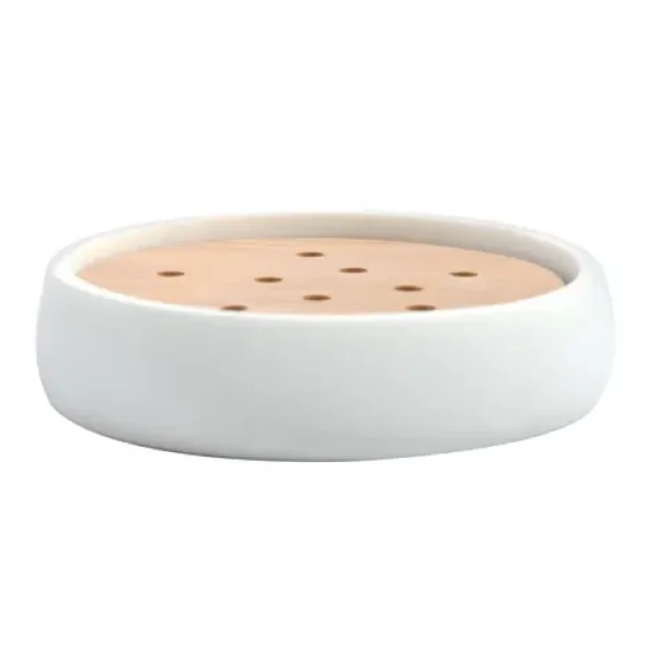 Spirella SVEN mýdlenka bílá / polyresin / dřevo (7610583214188)