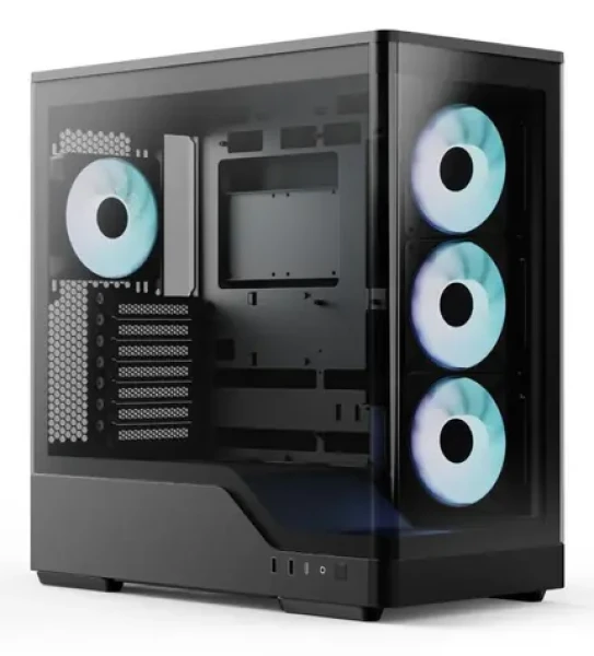 Aerocool P500A-BK-v1 černá / Skříň / Midi Tower / ATX / temperované sklo / ARGB / bez zdroje (ACCM-PN08143.11)