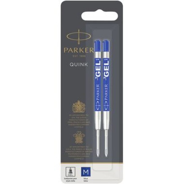 PARKER Quink Ballpoint Gel modrá hrot M 2ks / gelová náplň do kuličkových per (1950364)