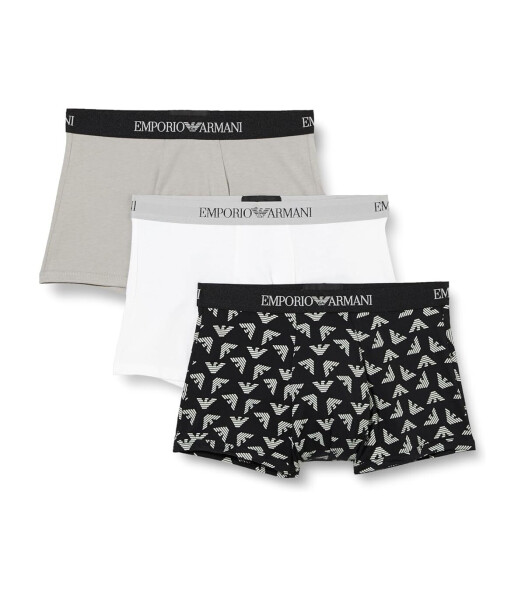 Pánské boxerky 111625 4R722 18111 šedé/bíle/potisk Emporio Armani