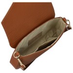 Luxusní dámská kožená kabelka na rameno Zinta, koňaková