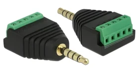 Delock / Adaptér / Jack 3,5 mm samec / Terminal Block 5 pin samice / černá, zelená (65947)