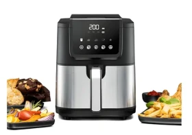 Rommelsbacher FRH 1500 XL černá/nerez / Horkovzdušná fritéza / 1500 W / 5 programů / časovač / 80–200 °C (FRH 1500 XL)
