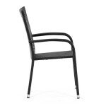 Židle zahradní, černý umělý ratan, kov, stohovatelná.