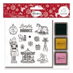 Aladine Aladine, 55415, sada vánočních razítek s inkousty, Vůně Vánoc, 16 ks