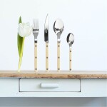 SABRE PARIS 4-dílná sada příborů Bistrot Brillant – Ivory, bílá barva, kov, plast