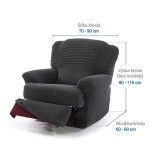 Super strečové potahy NIAGARA antracitová relaxační křeslo ( š.70 - 90 cm)