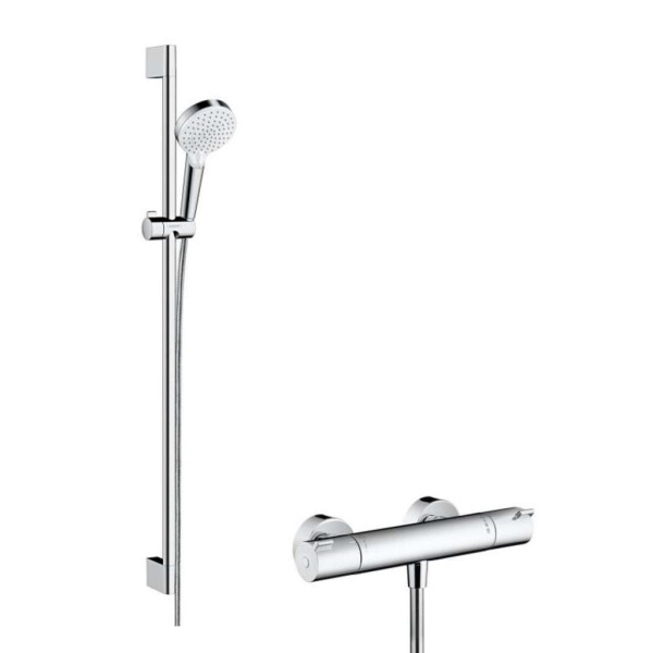 HANSGROHE - Crometta Sprchový set Vario s termostatem Ecostat 1001 CL, 2 proudy, bílá/chrom 27812400