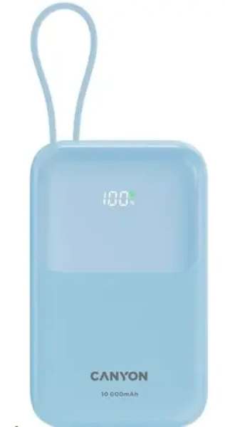 CANYON CNS-CPB101BL modrá / Powerbanka / 10000mAh / PD 22.5W / LCD / 1x USB-A / 1x USB-C (CNS-CPB101BL)
