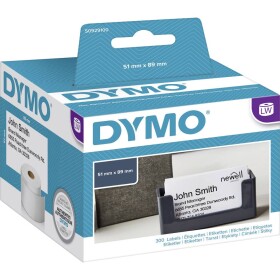 Dymo papírové štítky 89mm x 51mm, bílé, pro vizitky, bez lepidla, 300 ks, S0929100