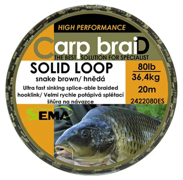 Sema Solid Loop / Pletená šňůra / 10 m / 60 lbs / 27,2 kg