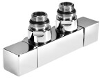 SAPHO - CUBE TWIN připojovací sada ventilů pro středové připojení, chrom CP581S