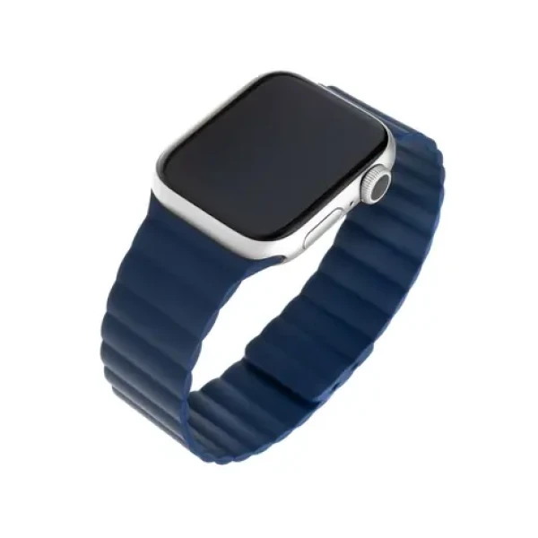 FIXED Magnetic Strap Silikonový řemínek s magnetickým zapínáním pro Apple Watch 42 44 mm modrá (FIXMST-434-BL)