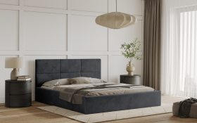 FRONTI Postel TIVOLI 120x200 tmavěšedá s úložným prostorem