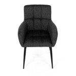 Židle jídelní, tmavě šedá látka, černý kov