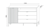 ARTEN (NANO Systems s.r.o.) Komoda Piano 1D3S velká zlatý dub/černá