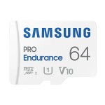 SAMSUNG PRO Endurance microSDXC 64GB + SD adaptér / Class 10 / UHS-I / U3 / čtení: 100MBs / zápis: 40MBs (MB-MJ64KA/EU)