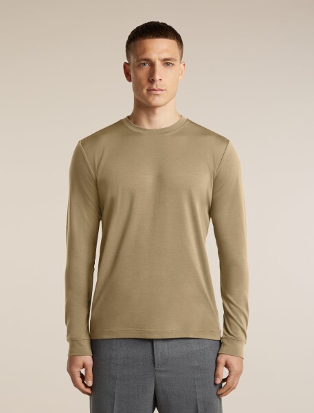 Pánské merino triko dlouhý rukáv ICEBREAKER Mens 300 15,5 MerinoFine LS Tee, Cumin velikost: M