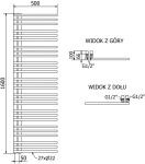 MEXEN/S - Neptun radiátor + topná tyč 1600 x 500 mm, 900 W, bílá W101-1600-500-2900-20