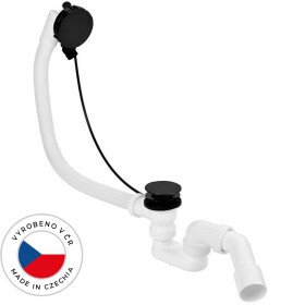 CERANO Vanová souprava ovládaná bovdenem s napouštěním - SLIM - sifon DN40/50 - zátka 72mm - černá - 78 cm