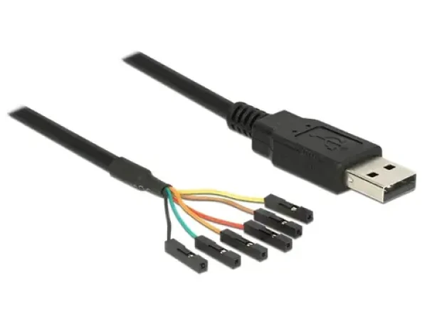 DeLock USB TTL kabel / Kabel / 6pin pinheader – USB-A / 1,8 m / 3,3 V / černá (83787)