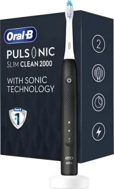 Oral-B Pulsonic Slim Clean 2000 černá / Sonický zubní kartáček / 2 režimy čištění / časovač (4210201396208)