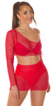 Sexy Koucla 2Piece Set / síťová sukně a top red Einheitsgroesse