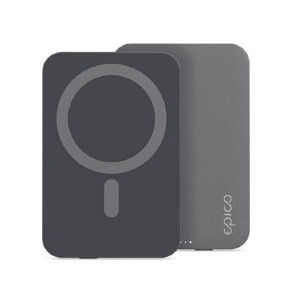 Epico iStores Aluminium Magnetic Power Bank 5000mAh šedá / Powerbank / bezdrátové nabíjení / USB-C (9915111900079)